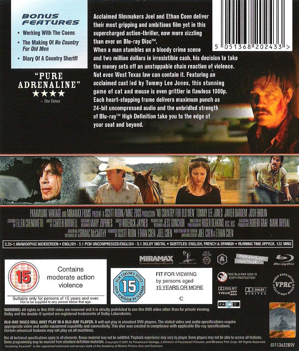 myReviewer.com - JPEG - No Country for Old Men Back Cover